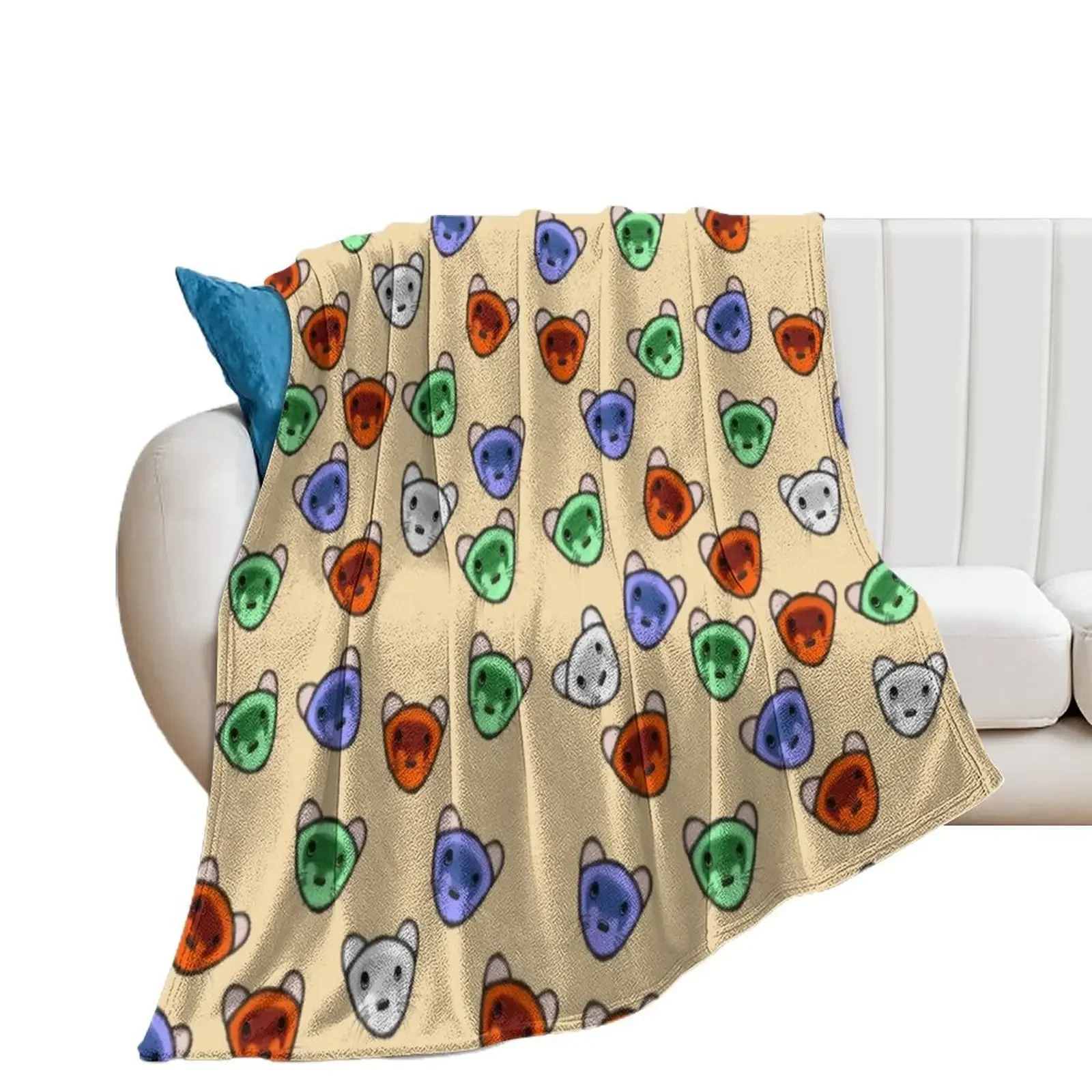 

RGB Ferrets Throw Blanket Personalized Gift Heavy Custom Kid'S Blankets