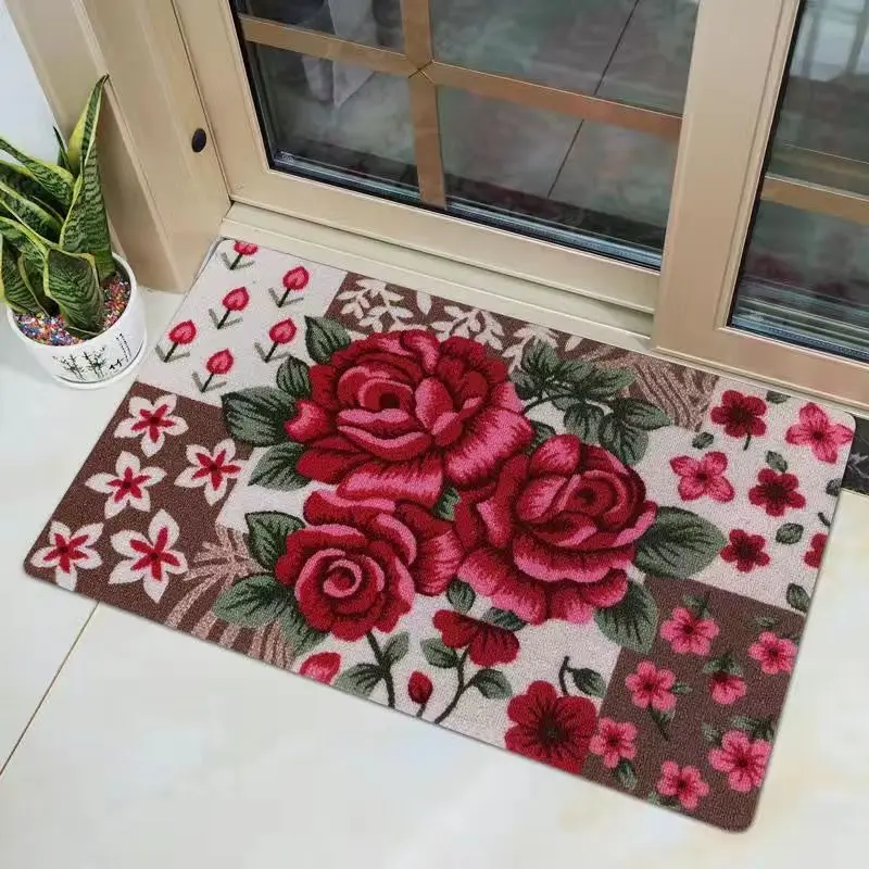 Rectangule Household Bathroom Absorbent Non-slip Mat Plush Soft Bedroom Bay Window Small Carpet Living Room Entrance Door Mat