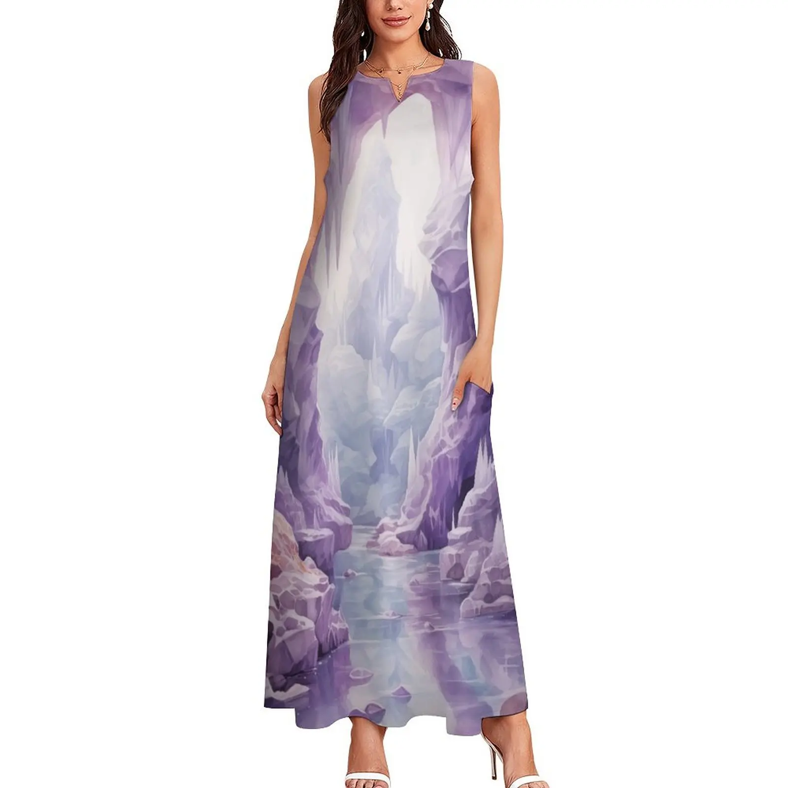 Divine crystal cave in Amethyst. Long Dress Dresses Casual dresses summer women's dress 2025 Dress