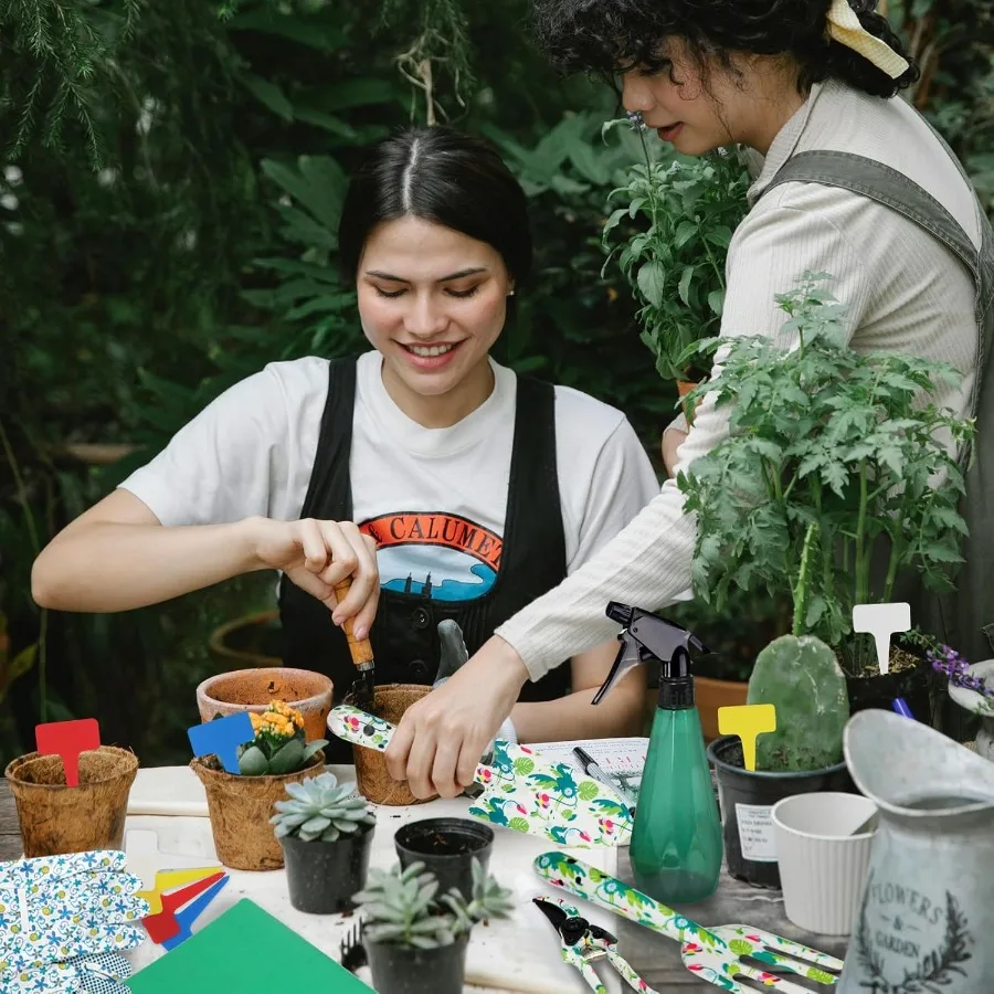 مجموعة أدوات الحديقة مكونة من 10 قطع من أدوات البستنة اليدوية شديدة التحمل مع حقيبة أدوات الحدائق للزراعة الخارجية والعناية بالتربة والممارسة المثالية #5