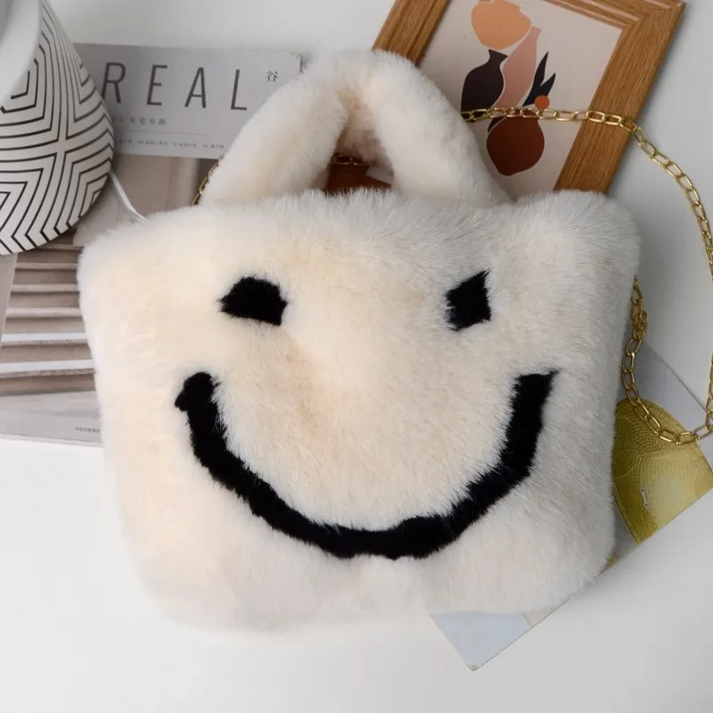 

Non-edding Autumn Winter Plu Handbag Women's High-End Simulation Rabbit Fur Fur Bag Non-edding Fluffy Crossbody Bag