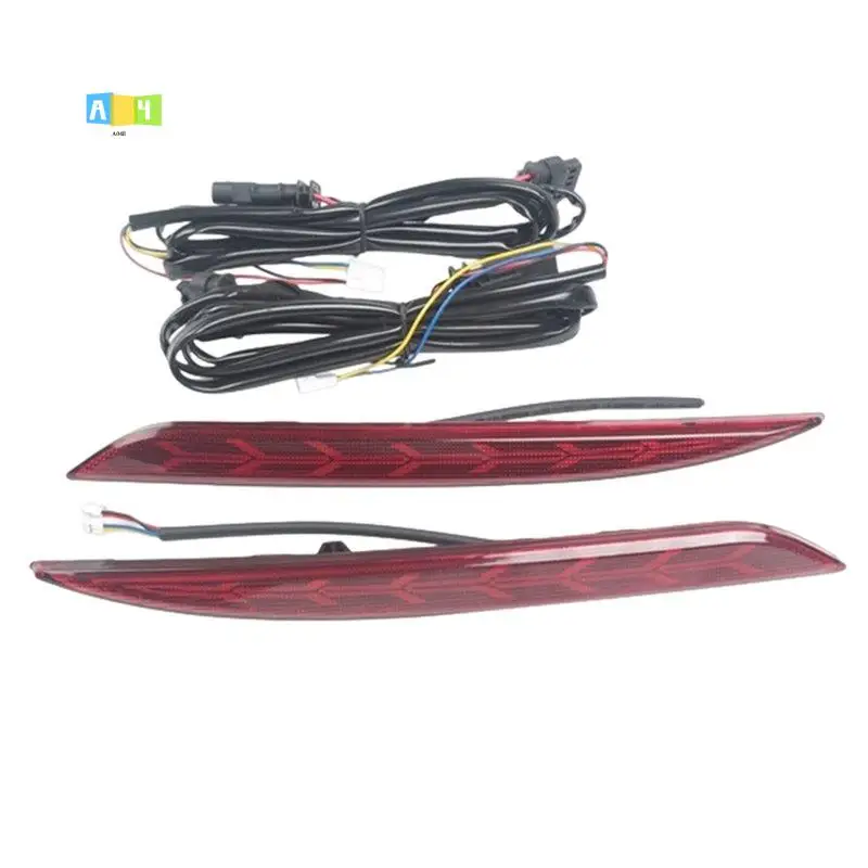 A04E-Car Brake Lights Rear Fog Lights LED Taillights Rear Bumper Lights Fishbone Taillights For Tesla Model 3 Model Y