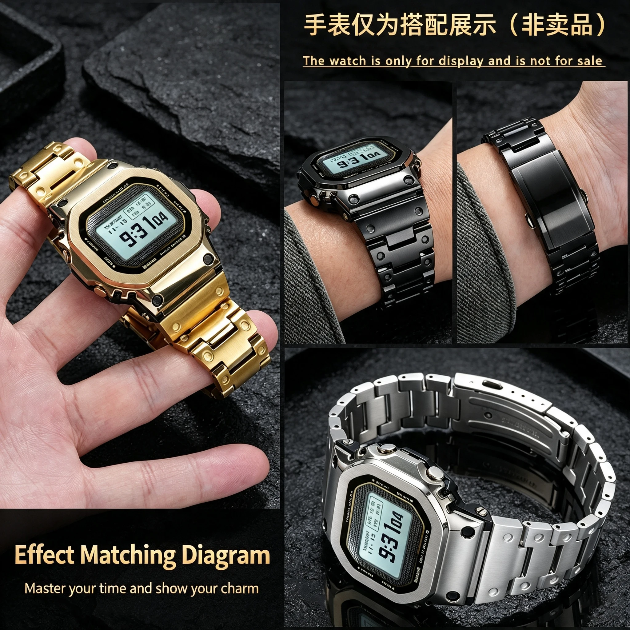 Solid Stainless Steel WatchBand for Casio G‑Shock GM‑B2100 GMB‑2100 GMC‑B2100 MRG‑B2100D Series Replacement Men's Strap