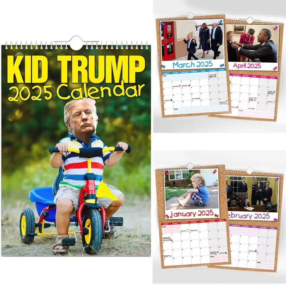 Funny Kid Trump 2025 Calendar Monthly Planner Donald Trump Wall Calendar Full Colour Creative New Year Calendar