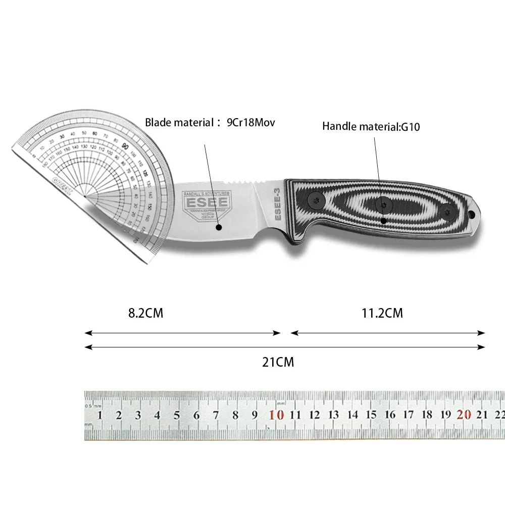 High Hardness Fixed Blade Knife EDC Outdoor Multi-functional Straight Knife Camping Hiking Fishing Practical Knives Daily Cutter view 2
