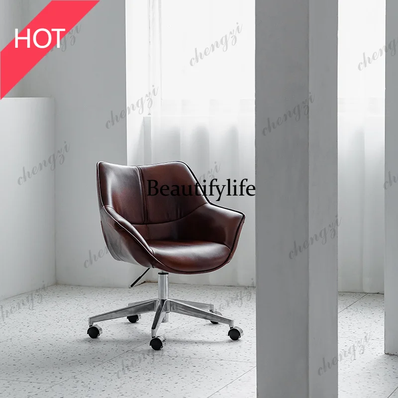 Silla de Oficina Moderna y Lujosa M07 TTT, Silla Ejecutiva Giratoria de Cuero para Computadora, Silla de Diseño Portátil y Cómoda, Fotel Gamingowy F