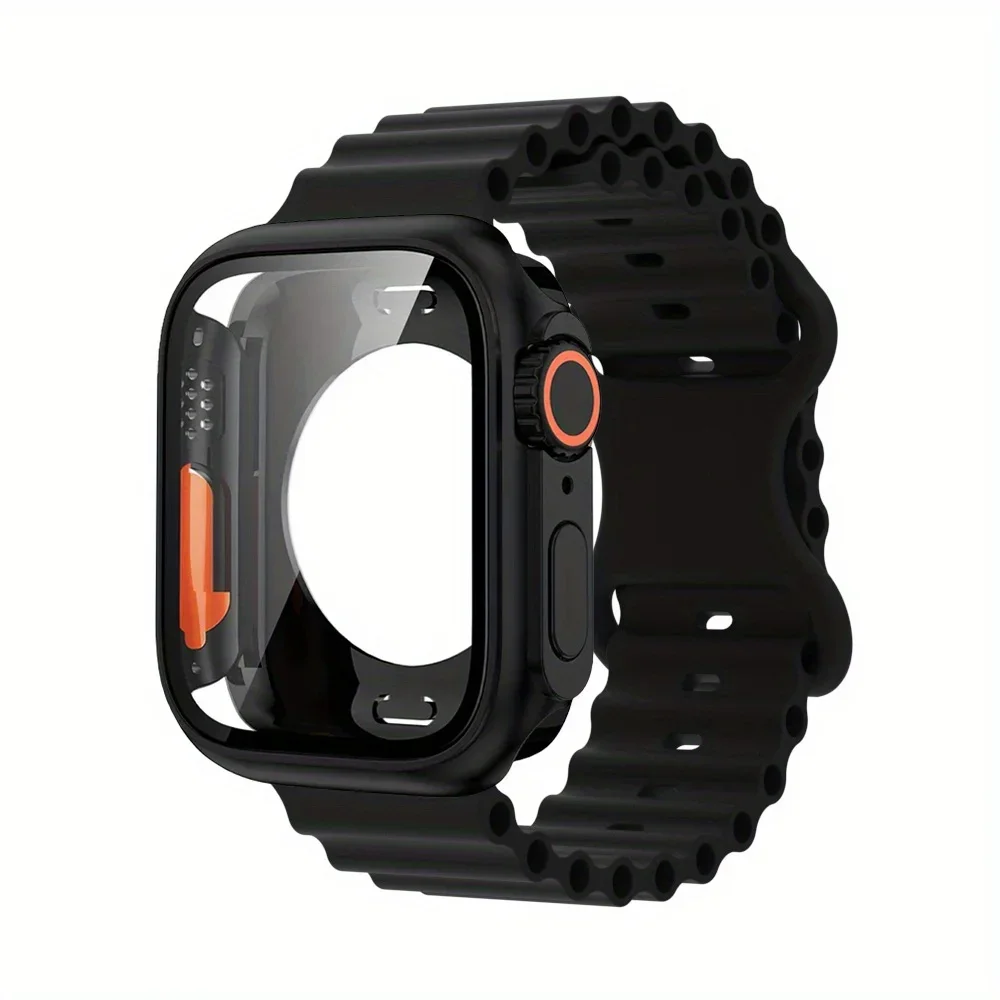 Glas-Schutzhülle + Armband für Apple Watch 40mm 41mm 44mm 45mm 42mm 46mm Displayschutz-Hülle für Apple IWatch Series 10 9 8 7 6 54 – Detail 8