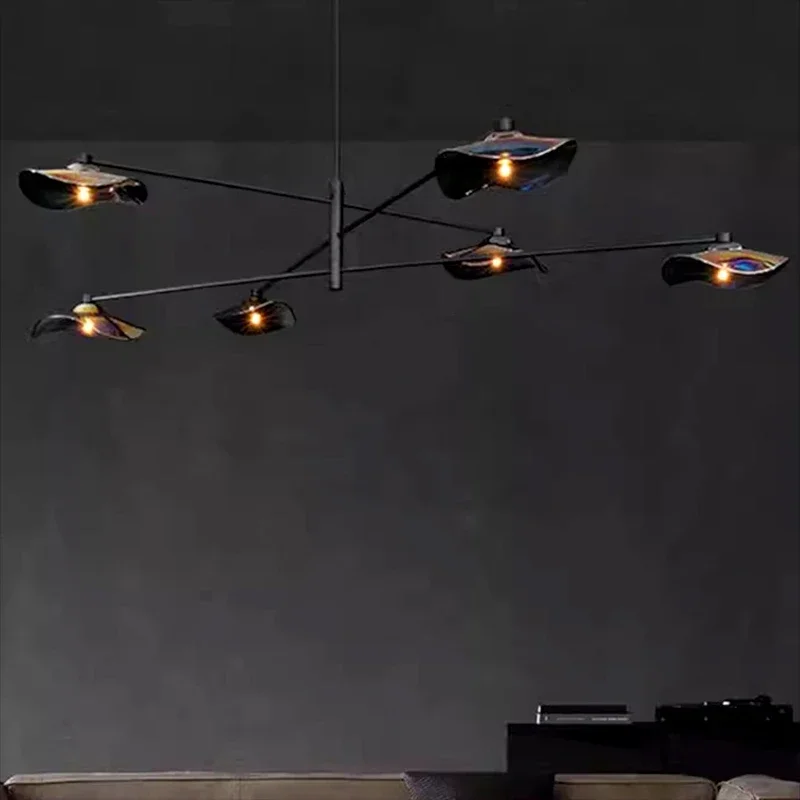 

SANDYHA Nordic Modern Glass LED Chandelier Minimalist Handmade Lighting for Living Room Dining Bedroom Home Decoration Salon