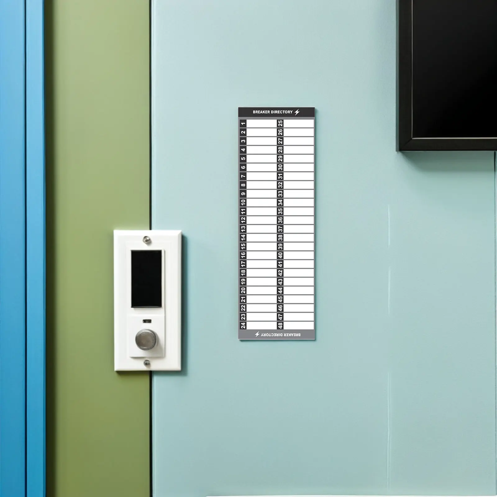 2Sets Electrical Box Labels Self-Adhesive Waterproof Breaker Panel Stickers for Electric Distribution Box Cable Identification