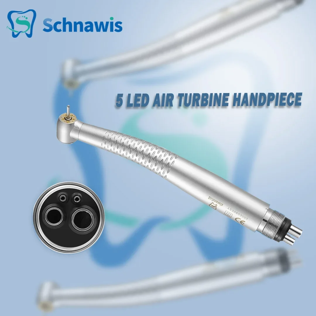 

Dental High Speed Handpiece 5 Led Air Turbine Handpiece with 5 Water Sprays Cartridge Rotor Handpiece 2/4Hole Dentist Instrument