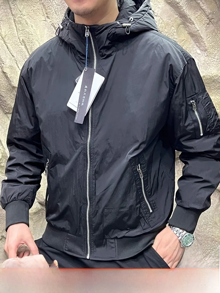 

Men's Outdoor Waterproof down Jaet Hooded White Du down Filling 90% Warmth Windproof Regular Fit Long Sve Zipper Closure