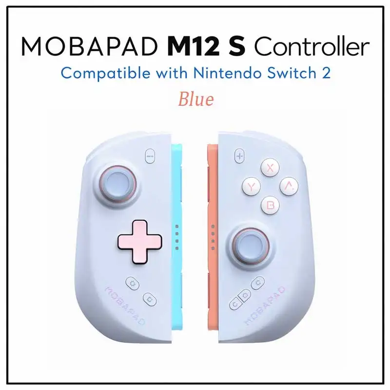 Mobapad M12-S-controller voor de Nintendo Switch 2, een gesplitste gamepad met mechanische knoppen en TMR-glijders voor de NS 2-console.
