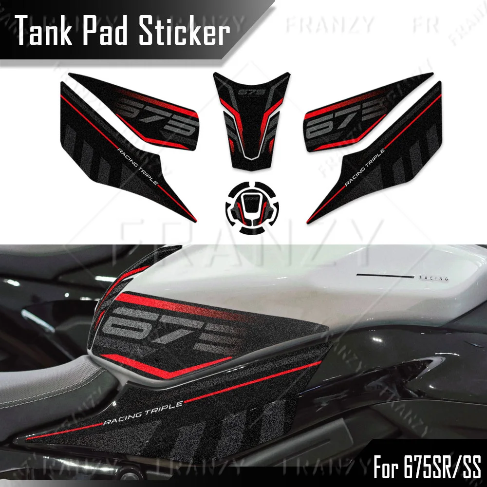 3M Motorcycle Fuel Tank Pad Stickers Protector Anti Slip Decals Accessories For 675SR 675SS 675SR-R 2025 2026