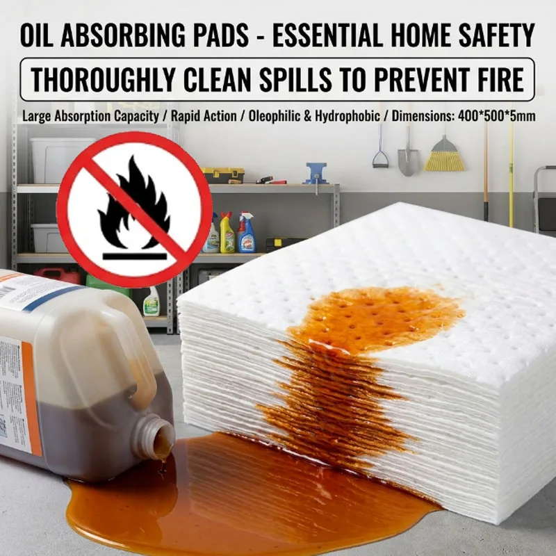 

Premium Industrial Oil Absorbent Pad 400x50x5mm, Strong Spill Mat, Emergency Supplies for Gas Station & Chemical Plant Spills