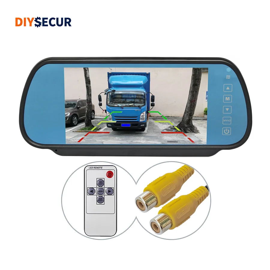 

DIYSECUR 7inch TFT LCD Display Rear View Car Mirror Monitor HD Monitor 2 Video Input for Car CCD Camera Cam / DVD