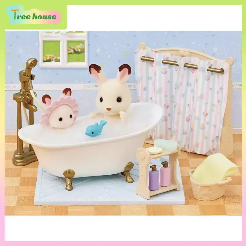 

Authentic Sylvanian Families Pretend Play Toy Accessories: Stroller, Lamp, Table &Chairs Miniature Furniture for Girls Kids Toys