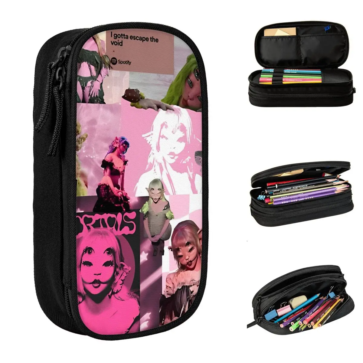 Melanie Martinez Music Pencil Case Pen Bag Kids Big Capacity Office Cosmetic Pencilcases