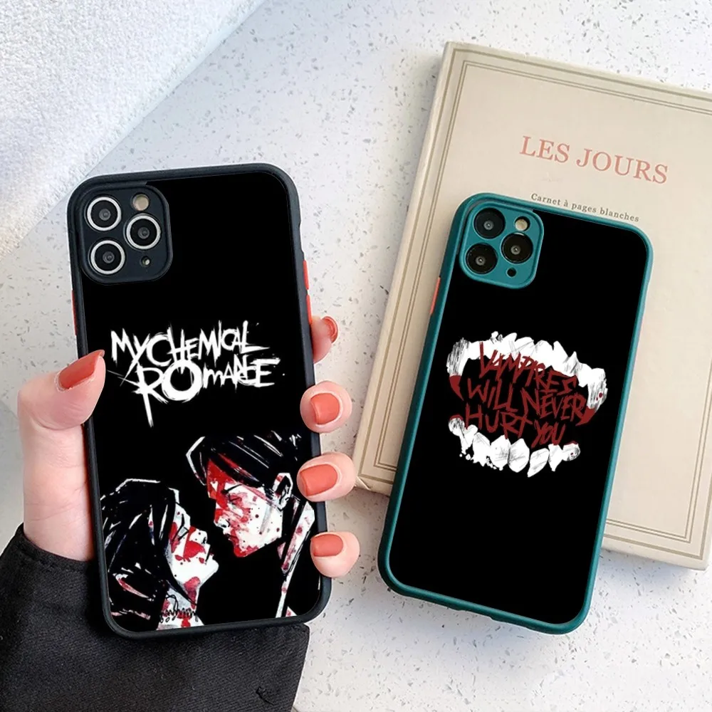 My Chemical Romance band Phone Case for iPhone 14 11 12 13 Mini Pro Max 8 7 Plus X XR XS MAX Translucent Matte Cover