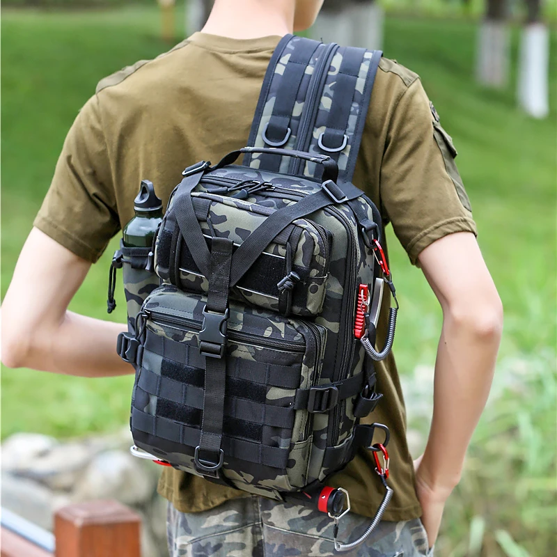 

New Luya bag Multifunctional single backpack Fishing gear Equipment bag Travel oblique span backpack Luya rod
