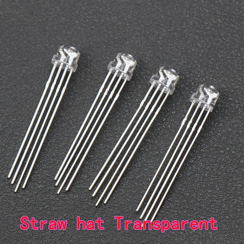 50/100PCS F5 WS2812B RGB LED 5mm Through-Hole LED Built-in IC 5V Programmable Addressable LED Frosted/Transparen