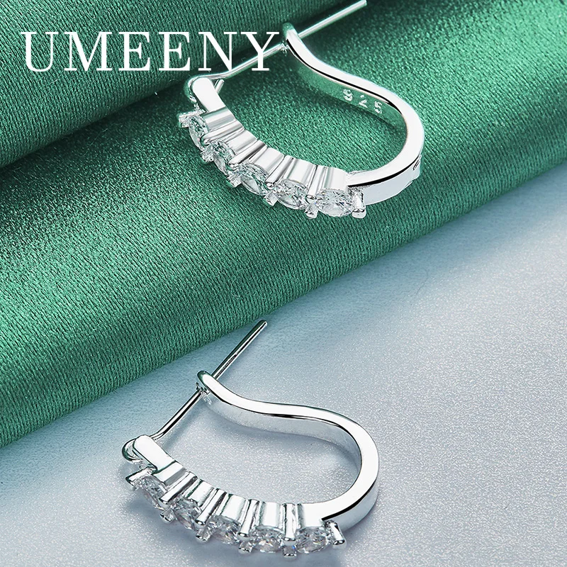 

Luxury 925 Sterling Silver Exquisite Zirconia Ear Clips for Women Party Gift Accessories Fashion Jewelry