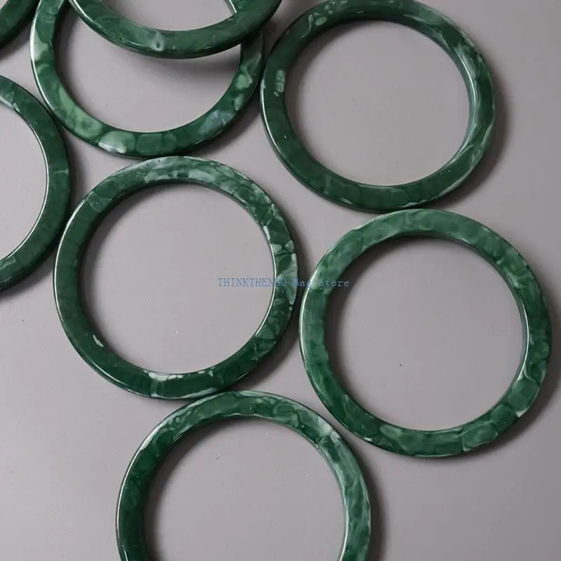 

340D 2pcs Ring Design White Green Resin Purse Handle for Bag Making Handles Replacement DIY Crafts Women Girls
