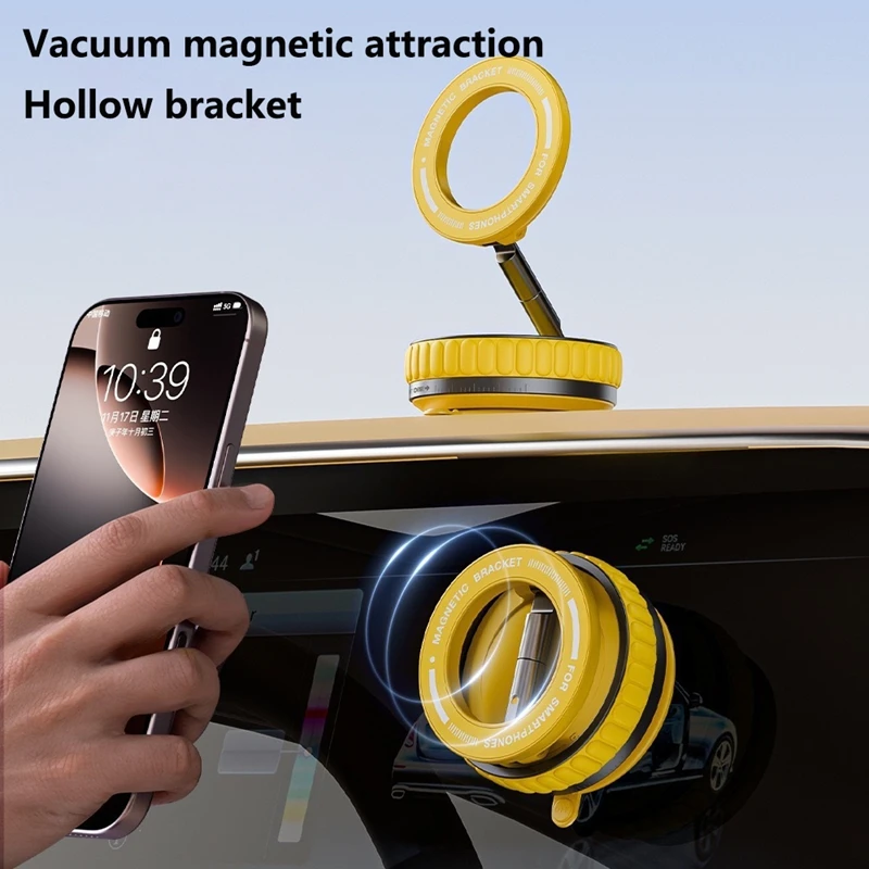 OnePlus Car Magnetic Phone Holder Vacuum Suction 360° Rotation Adjustable Foldable Phone Mount for Car and Smooth Surface 2026