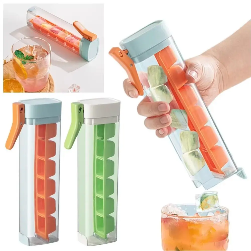 

Vertical One-handed Press Ice Cube Tray 6 Compartment Easy Push Ice Tray Molds Easy Removal Plastics Ice Ball Maker Cocktail