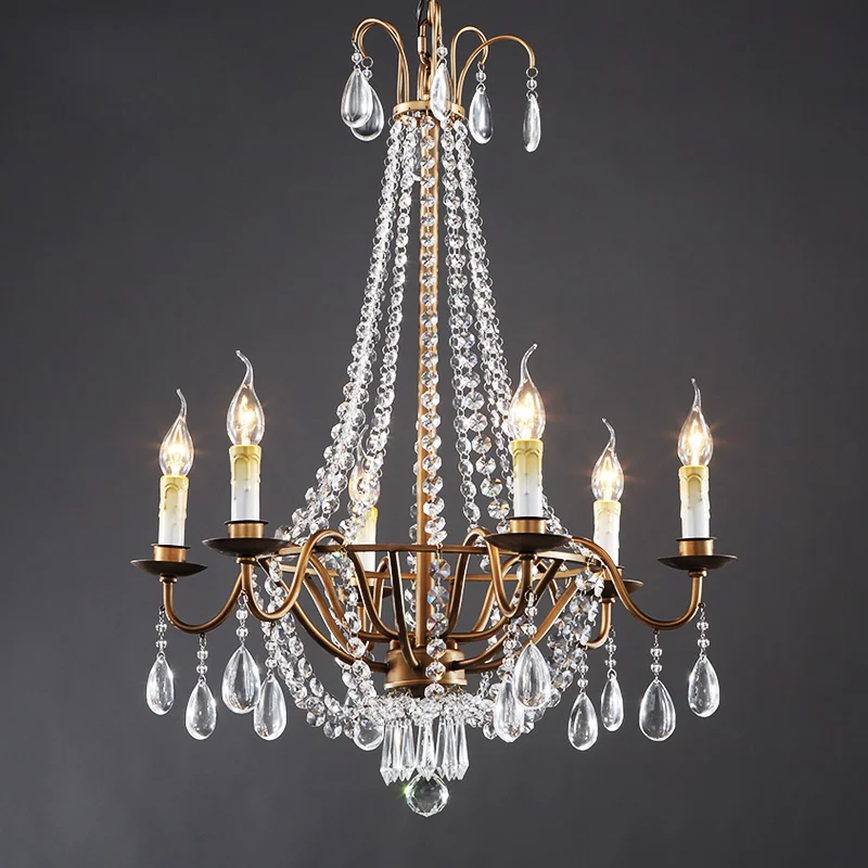 

French crystal creative classic American personality living room chandelier duplex staircase bedroom villa dining room chandelie