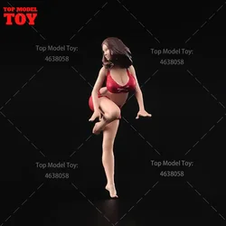Painted Miniatures 1/64 1/87 1/43 Red Bikini Girl Car Model Female Scene Props Figures Unpainted For Vehicle Toy Gifts In Stock