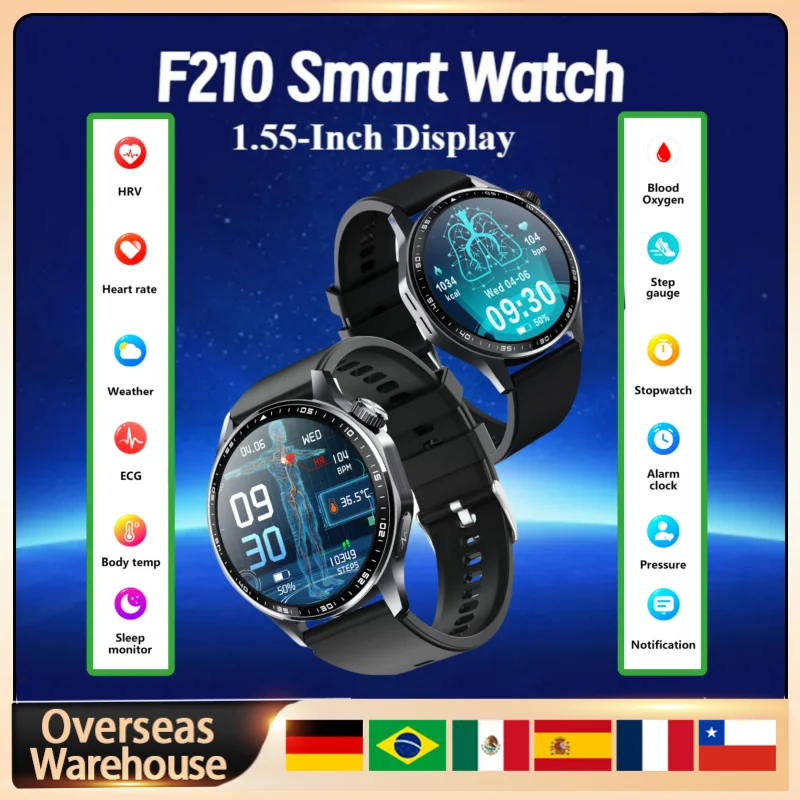 

F210 Smart Watch Bluetooth Calling Smartwatch Men Women Large Screen ECG Health Monitoring Outdoor Sports Fitness Tracker Gifts