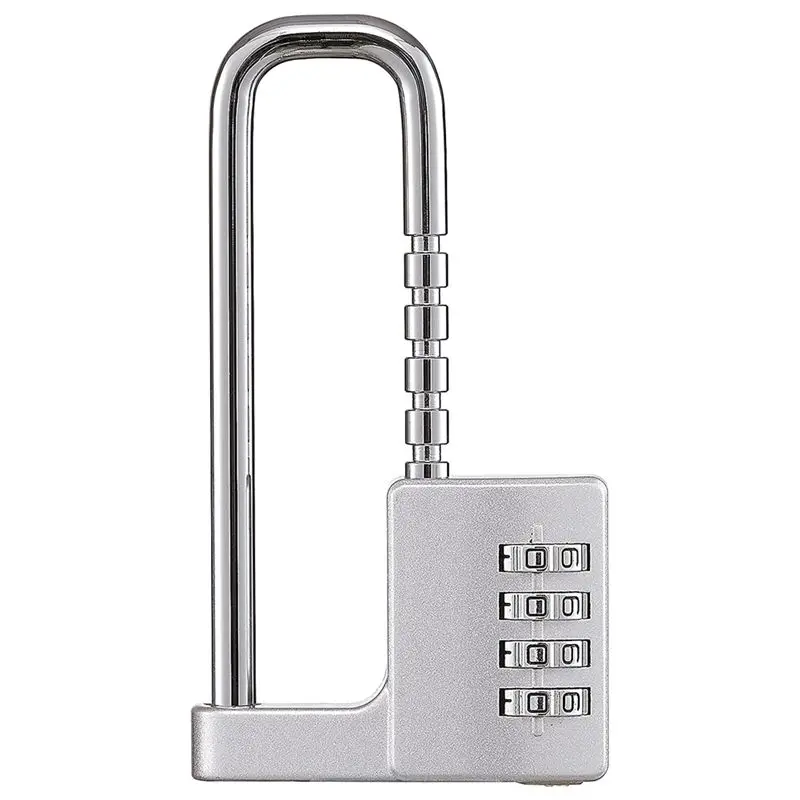 N82R Cabinet Lock,Combination Padlock,Stainless Steel Gym Locker Lock Code Long Adjustable Shackle Lock for School,Gym Silver