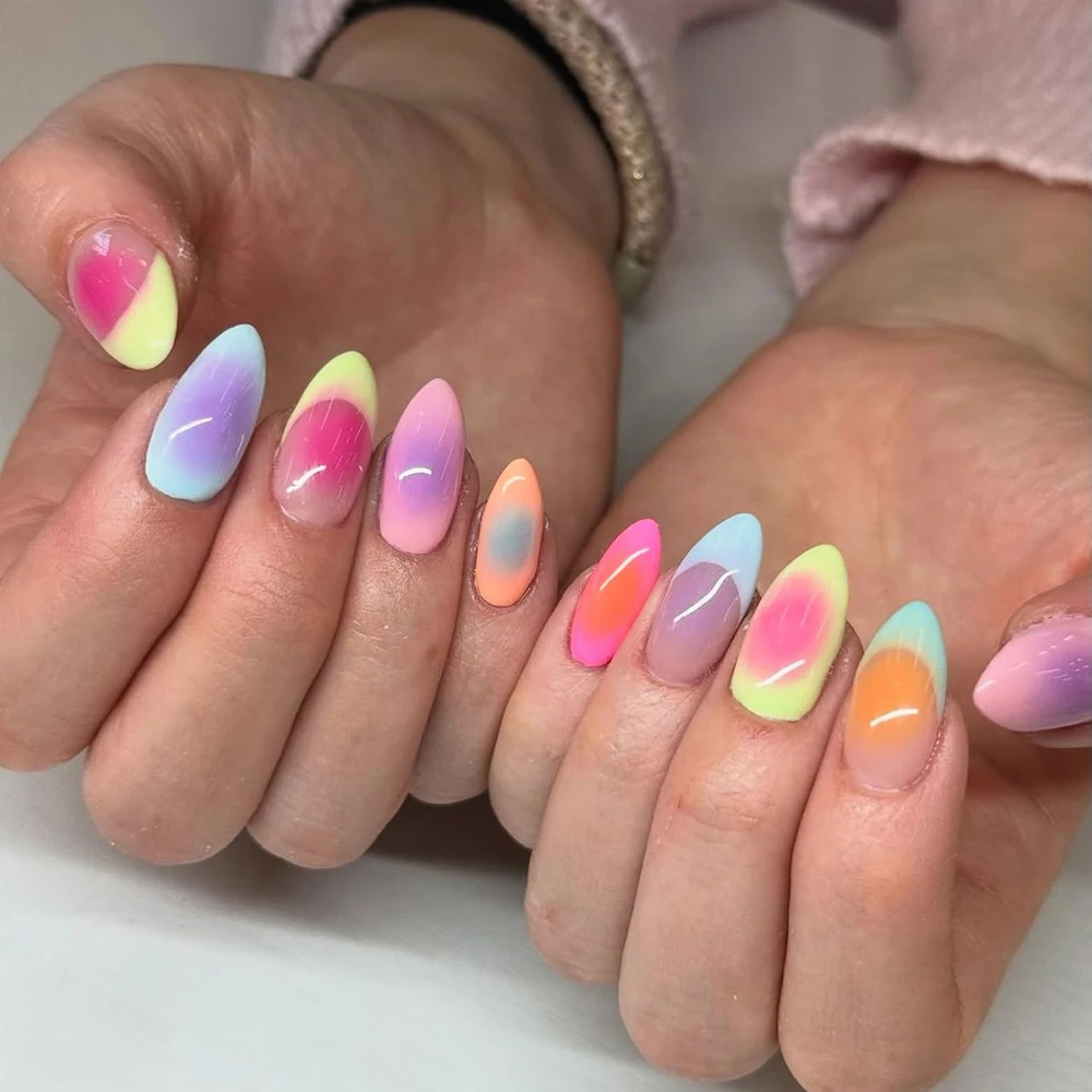 9/16 لون/مجموعة الصلبة قوس قزح أومبير لوحة مسمار مسحوق Net1-2g الملونة مرآة سحرية الكروم مسحوق ماكياج/منايكير فرك الغبار