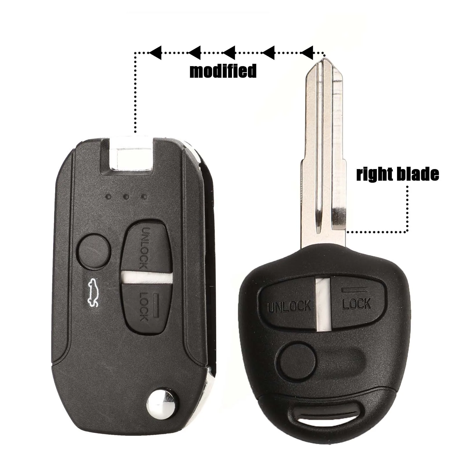 jingyuqin 2/3 Buttons Modified Key Case Shell Cover For Mitsubishi Lancer Evo Colt Outlander Mirage Keyless (Right Blade)