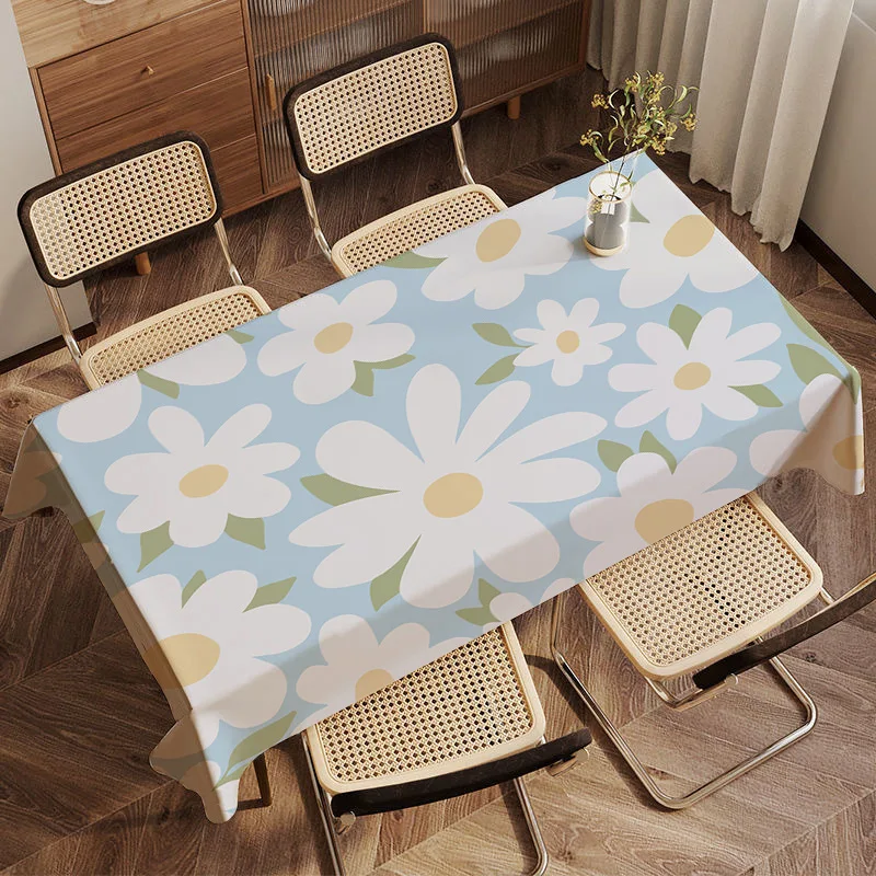 Small Fresh Plant Leaf Tablecloth Household Waterproof and Oil Resistant Tea Table Coffee Table Mat TV Dustproof Cloth