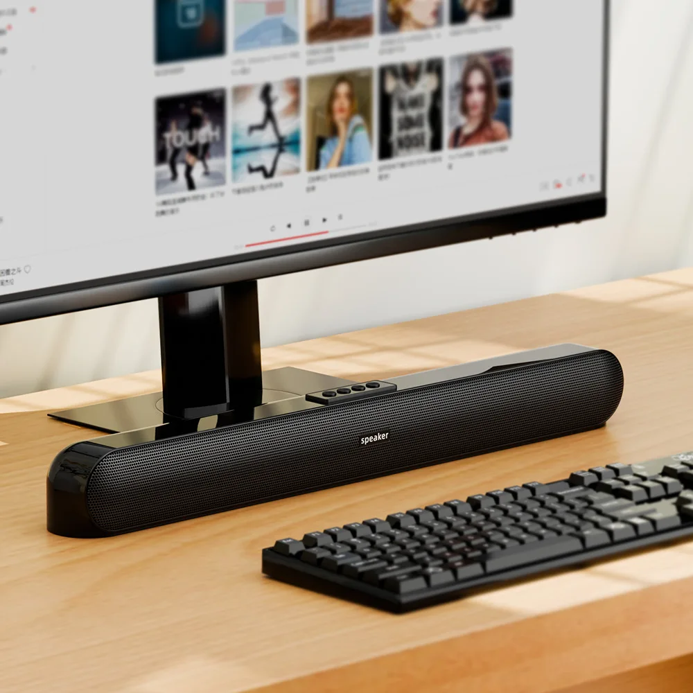 Alto-falante Bluetooth sem fio de alta potência, alto-falante do computador, subwoofer duplo, parede de eco estéreo, TF e USB, novo, 2022, 10W