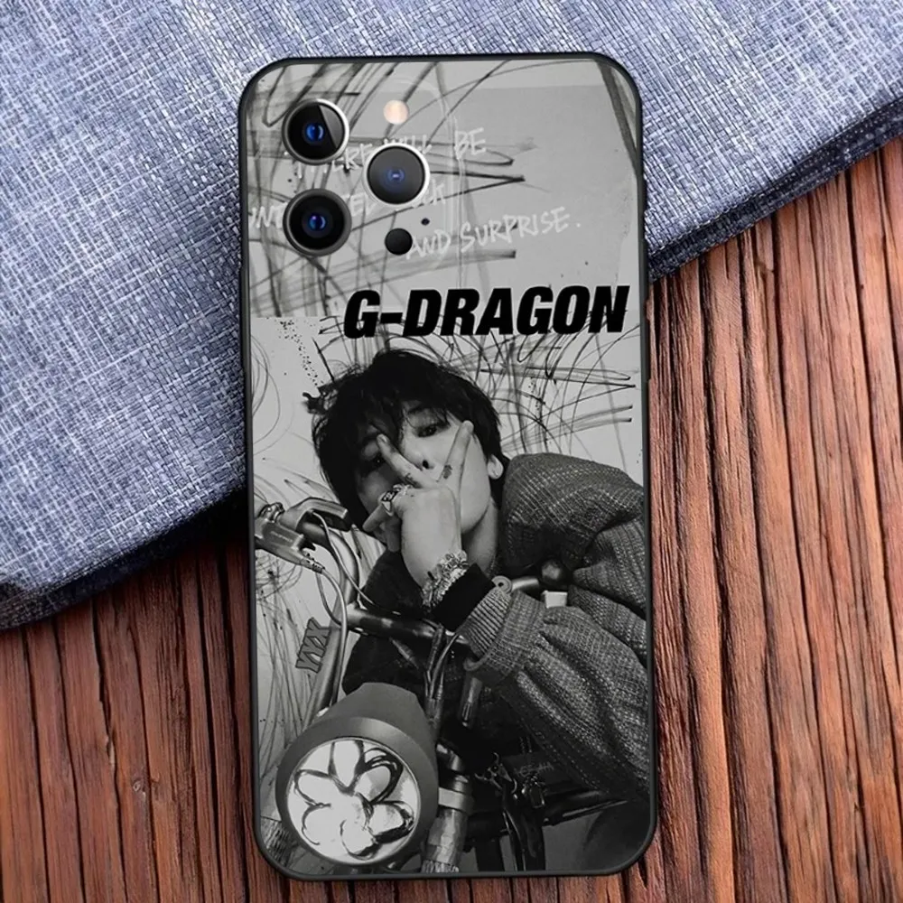 Kpop GD G-Dragons Phone Case For iPhone 16,15,14,13,12,11,Pro,X,XS,Max,XR,Plus,Mini Soft Black Cover