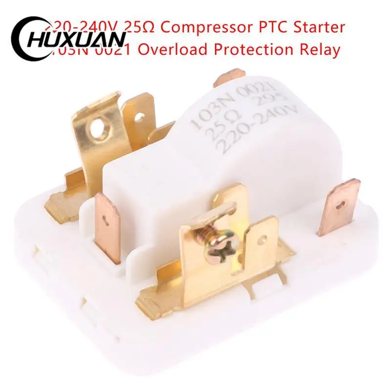 1pc Compressor PTC Starter Professional 220-240V 25Ω 103N 0021 Overload Smart Protection Relay For Refrigerator Freezer Fridge