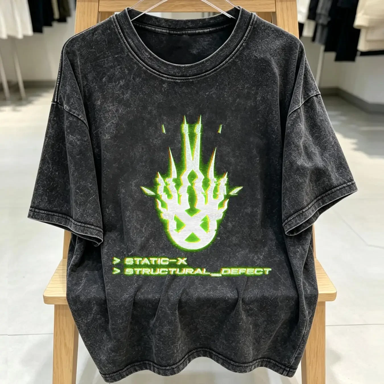 washed T Shirt Static X Structural Defect Cotton All Size S to 4XL CB521 vintage Washed Unisex Soft Breathable streetwear