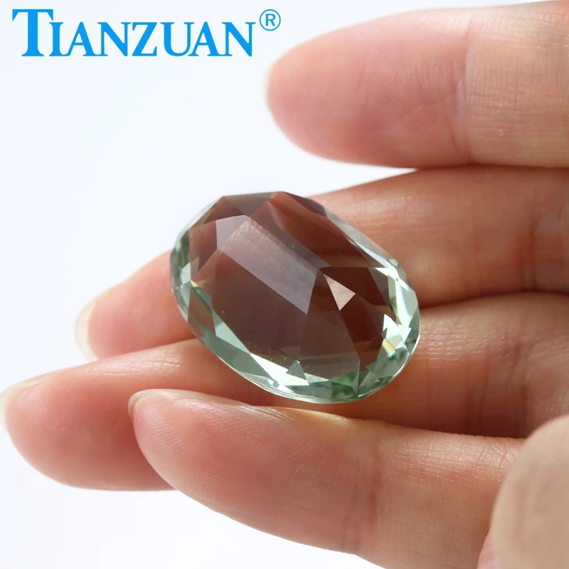 38ct Oval Shape Natural Green Quartz Light Green Color Loose Gem Stone with GTC Certificate