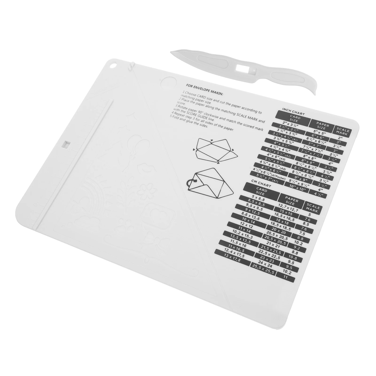 

1 set Scoreboard Maker Envelope Folding Tool Paper Scorer Craft Punch Hole Daily Abs Lightweight Portable Card Making Projects