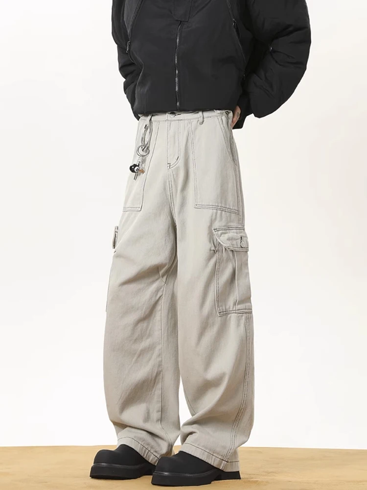 Pantaloni da lavoro retrò americani Pantaloni larghi a gamba dritta da uomo Autunno Inverno Faion Brand Haome Pantaloni lunghi a gamba larga