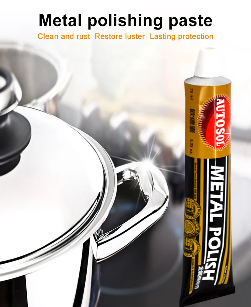 Hochwertige Metallpolitur Rostentferner Abrasive Polierpaste für Edelstahl Effektives Schleifmittel mit Kornstruktur – Detail 1