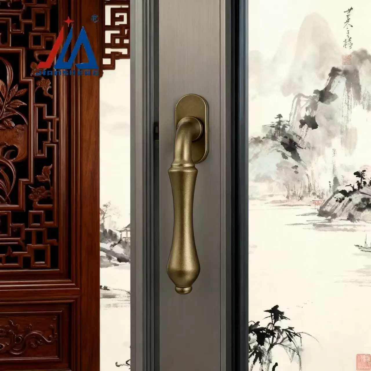 Manija de ventana de puerta de eje cuadrado de aleación de aluminio, nuevo hardware duradero de estilo chino para decoración del hogar