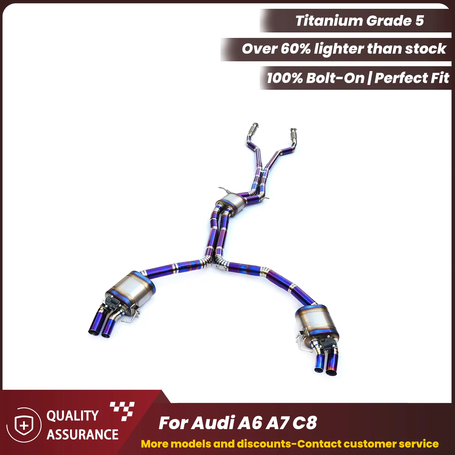 

Aggressive Exhaust Sound ECCF Titanium Valved Catback with Front Pipe Exhaust For Audi A6 A7 C8 Performance Upgrade
