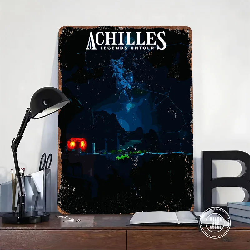 Achilles Legends Untold Game Art Printed Poster Customized Wall Art Retro Vintage Metal Tin Signs for Bedroom Decoration Gaming