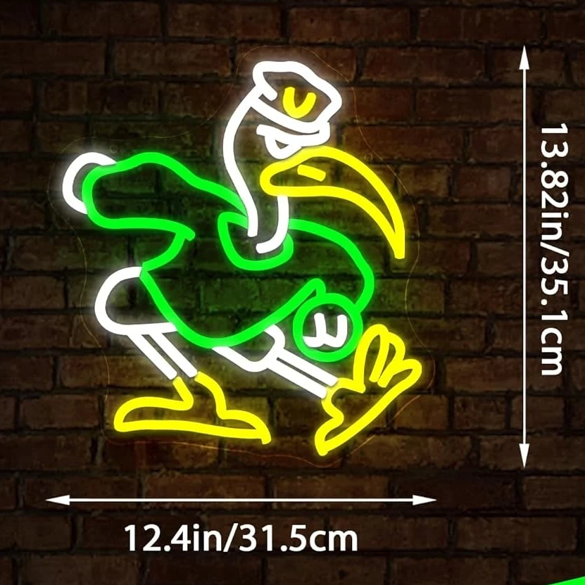 بطة النيون تسجيل فريق كرة القدم LED ضوء النيون عكس الضوء هدية عيد ميلاد لمحبي عكس الضوء للرجل الكهف نادي الحفلات بار النوم جدار ديكور
