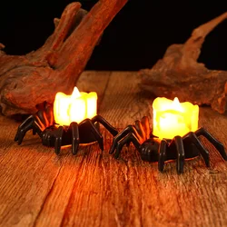 Luces de vela LED de Halloween, luces de araña de plástico, decoración de fiesta de Halloween, luz de decoración de utilería de terror, hogar, Bar, Casa Encantada