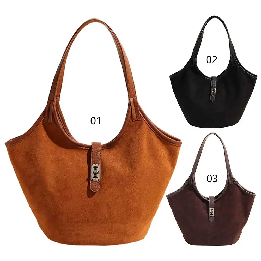 

Retro Suede Hobo Handbag Trendy Satchel Purse Designer Top Handle Bag for Women Work Shopping Travel