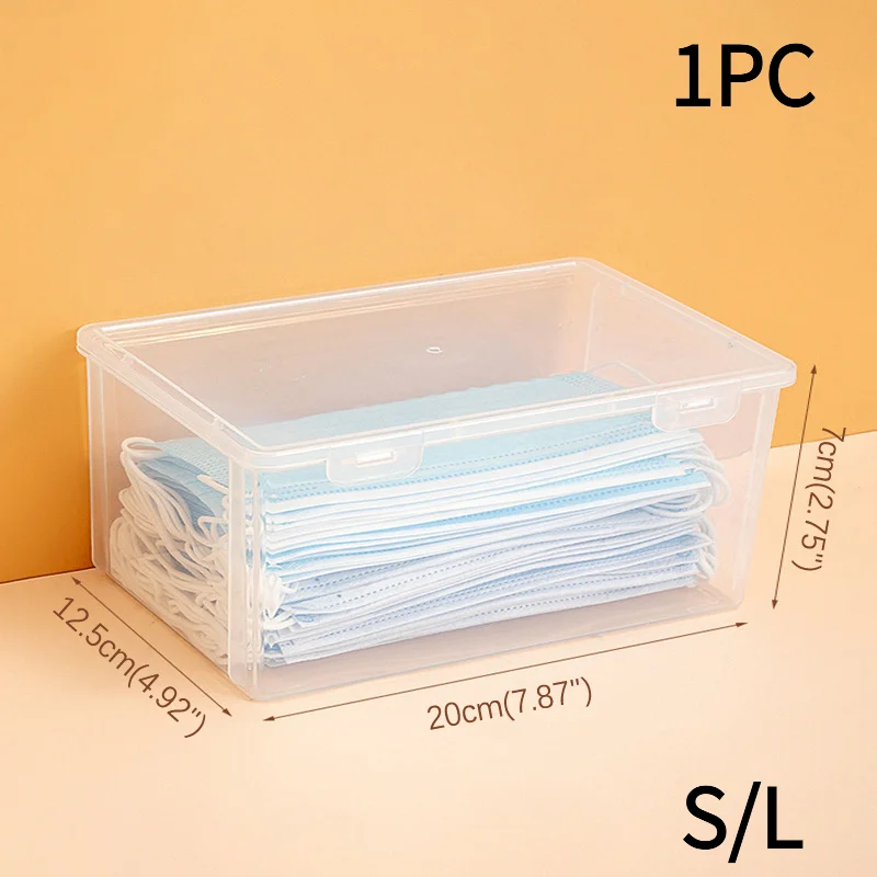 #1PC Mask Storage Box Household Dust-proof Sealed Large-Capacity Box Waterproof Dustproof Sundries Storage Box Holder